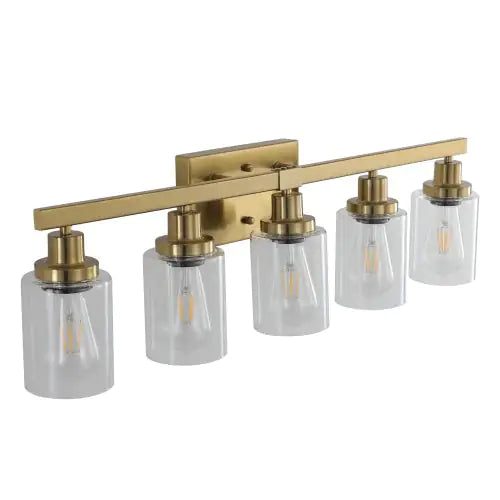 Chic Golden 5-Light Vanity Wall Fixture